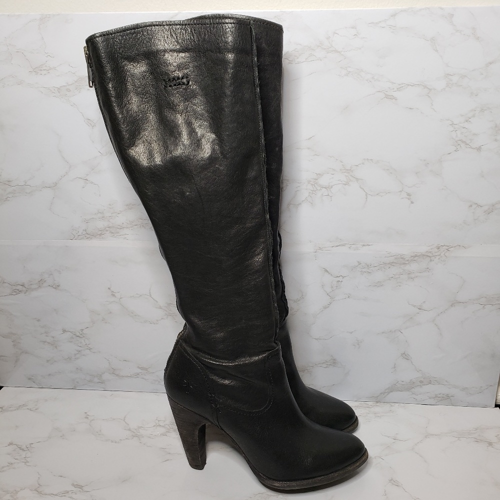 Frye Black Leather Boots Size 8
